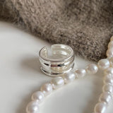 925 Sterling Silver Double Layer Ring for Women Girl Gift