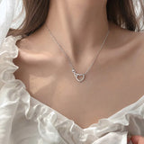 925 Silver Zircon Endless Love Heart Necklace