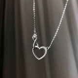 925 Silver Zircon Endless Love Heart Necklace