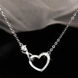 925 Silver Zircon Endless Love Heart Necklace