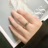 925 Silver Zircon Treeline Ring Retro Irregular Creativity Jewelry