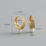 Round Zircon Hoop Earrings Retro Jewelry Lover Gift