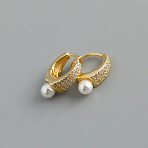 Round Zircon Hoop Earrings Retro Jewelry Lover Gift