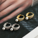 Round Zircon Hoop Earrings Retro Jewelry Lover Gift