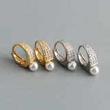 Round Zircon Hoop Earrings Retro Jewelry Lover Gift