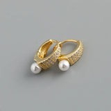 Round Zircon Hoop Earrings Retro Jewelry Lover Gift