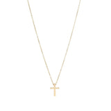 S925 Sterling Silver Glossy Cross Pendant Necklace