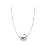 Moon Necklace Female Sterling Silver Clavicle Chain Pendant Jewelry
