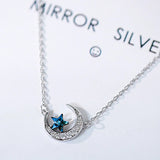Moon Necklace Female Sterling Silver Clavicle Chain Pendant Jewelry