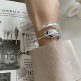 Silver Feather Cuff Bracelet Women Girl Gift Vintage Jewelry
