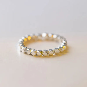 Silver Irregular Beads Geometry Ring 925 Stamp