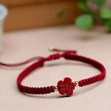 Red Cinnabar Bracelet Hand-Woven Purple Sand Hand Rope Fu Peace Gift Female