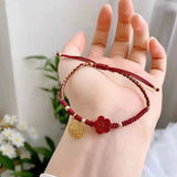 Red Cinnabar Bracelet Hand-Woven Purple Sand Hand Rope Fu Peace Gift Female