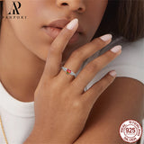 925 Silver Zircon Red Heart Wing Decoration Love Ring