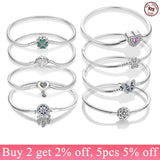 Butterfly Zircon Mosaic 925 Silver Bracelet DIY Jewelry Women's Charms Gift