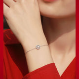 Silver 0.5ct Square Cut Moissanite Bracelet for Women