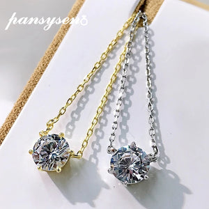 925 Silver 1ct Moissanite Pendant Necklace Wedding Jewelry