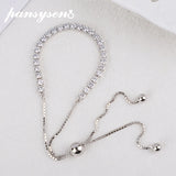 925 Silver Pink Sapphire Citrine Diamond Gemstone Charm Bracelet