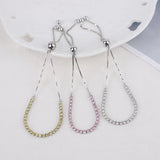 925 Silver Pink Sapphire Citrine Diamond Gemstone Charm Bracelet