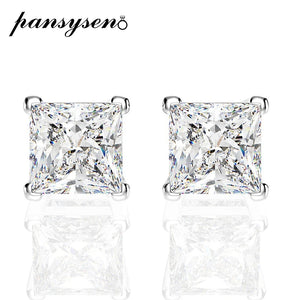 925 Silver 6MM Pink Yellow Diamond Stud Earrings