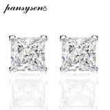 925 Silver 6MM Pink Yellow Diamond Stud Earrings