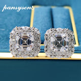 925 Silver 7MM Square Asscher Cut Moissanite Stud Earrings