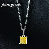 925 Silver Aquamarine Diamond Pendant Necklace for Women
