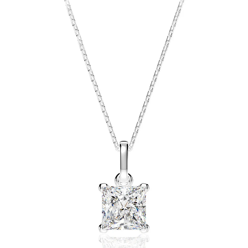 925 Silver Aquamarine Diamond Pendant Necklace for Women