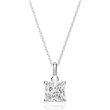 925 Silver Aquamarine Diamond Pendant Necklace for Women
