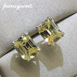 925 Silver Citrine & Diamond Stud Earrings for Women