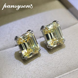 925 Silver Citrine Diamond Stud Earrings for Women