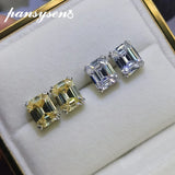 925 Silver Citrine Diamond Stud Earrings for Women