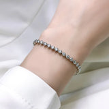925 Silver Bezel Set 3MM Round Moissanite Diamond Bracelet