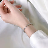 925 Silver Bezel Set 3MM Round Moissanite Diamond Bracelet