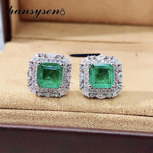 925 Silver Citrine Sapphire Moissanite Stud Earrings