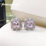 925 Silver Citrine Sapphire Moissanite Stud Earrings