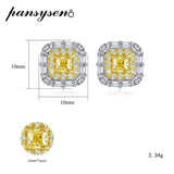 925 Silver Citrine Moissanite Stud Earrings Wedding Jewelry