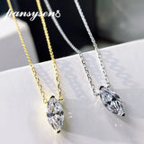 925 Silver Marquise Cut Moissanite Diamond Pendant Necklace