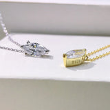 925 Silver Marquise Cut Moissanite Diamond Pendant Necklace