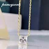 925 Silver Princess Cut Moissanite Chain Necklace 18K Wedding Jewelry