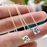 925 Silver Princess Cut Moissanite Chain Necklace 18K Wedding Jewelry