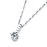Real Moissanite Pendant Necklace 925 Sterling Silver