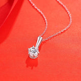 Real Moissanite Pendant Necklace 925 Sterling Silver