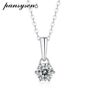 Real Moissanite Pendant Necklace 925 Sterling Silver
