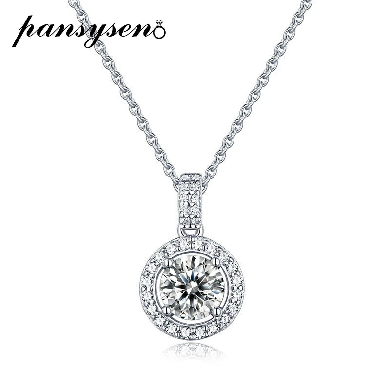 925 Silver 1CT Moissanite Lab Diamond Necklace