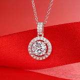 925 Silver 1CT Moissanite Lab Diamond Necklace