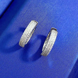 925 Silver Moissanite Diamond Hoop Earrings - Women's Fine Jewelry