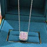 925 Silver Simulated Gemstone Chain Necklaces for Women Wedding
