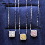 925 Silver Simulated Gemstone Chain Necklaces for Women Wedding