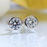 925 Silver Diamond Gemstone Stud Earrings for Women